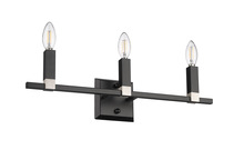  70436 - Vivio Maroni 3-Light Wall Sconce/Vanity - Matte Black/Brushed Nickel